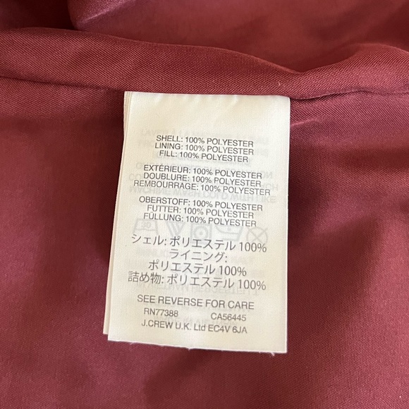 {J. Crew Mercantile} Quilted Puffer Vest with Ruffle Trim in Cabernet - Small - Picture 9 of 9